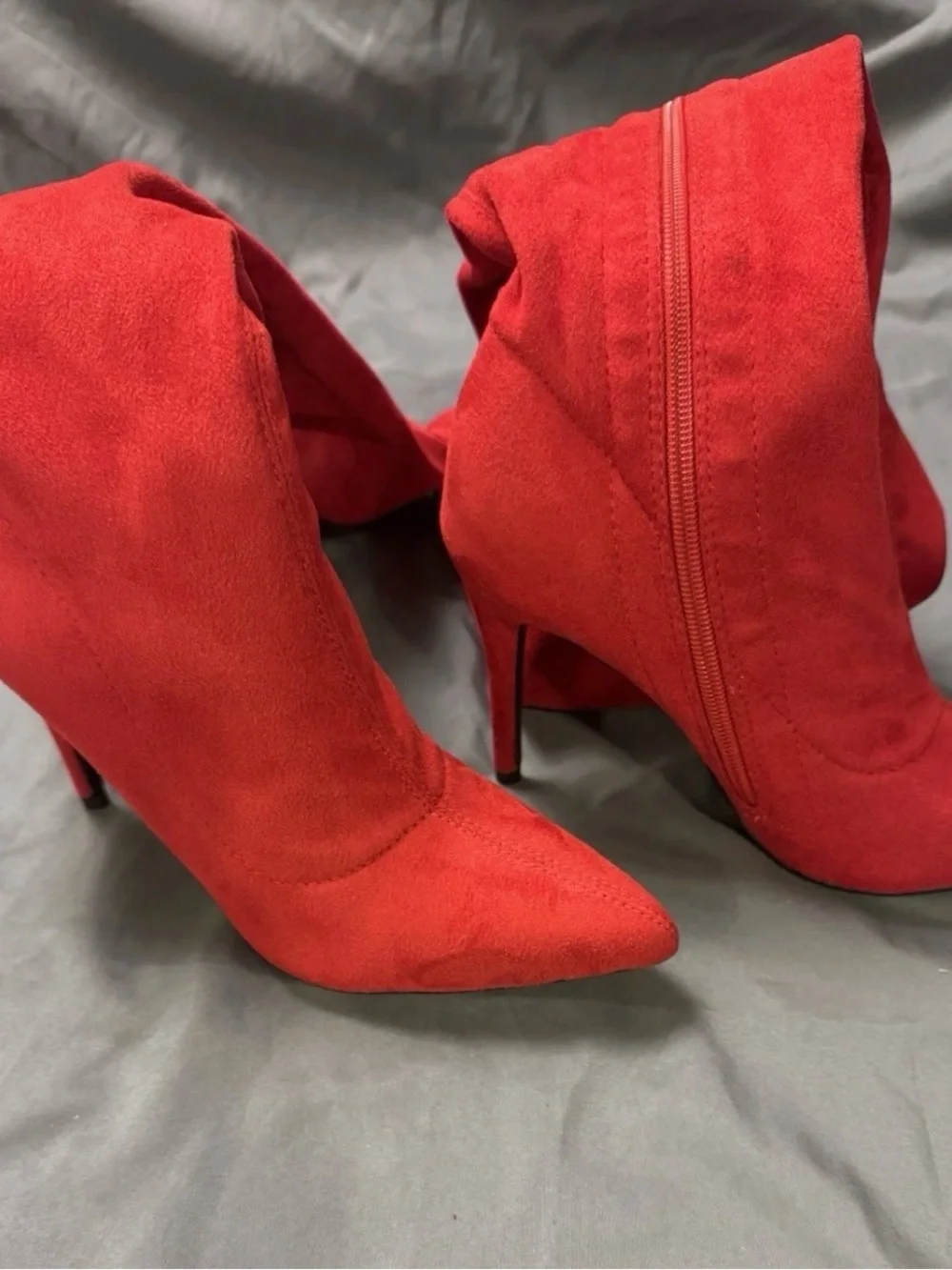 Red Over-the-Knee Stiletto Boots
